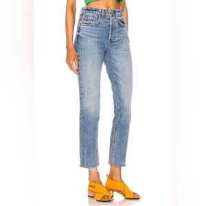 GRLFRND Karolina Raw Hem Straight Leg Jeans